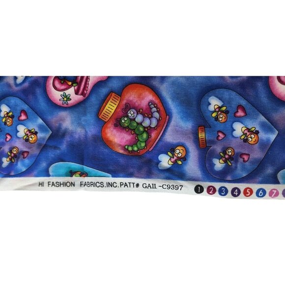HI Fashion Fabrics Bug Jar & Hearts Cotton Blend Fabric 45" x 36"- 1 yard - Picture 9 of 10